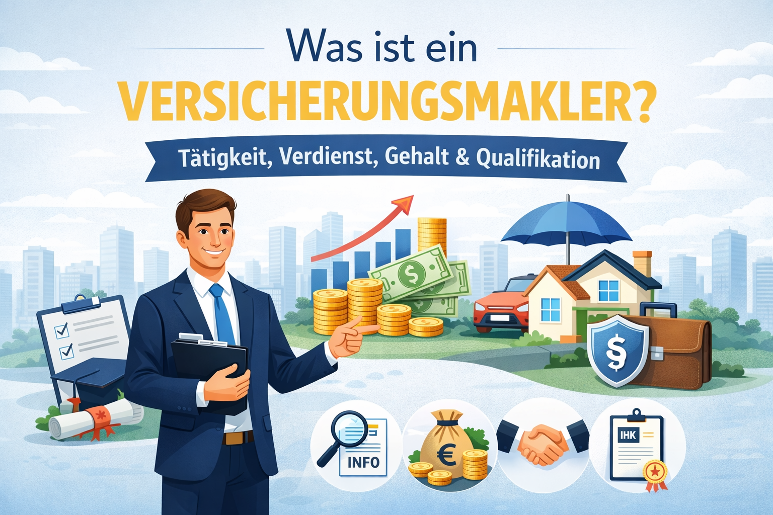 Was ist ein Versicherungsmakler? Tätigkeit, Verdienst, Gehalt